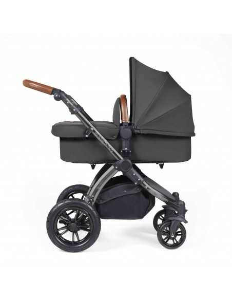 Ickle Bubba Stomp Luxe All-in-One Travel System With Isofix Base (Cirrus)-Black / Charcoal Grey / Tan Ickle Bubba