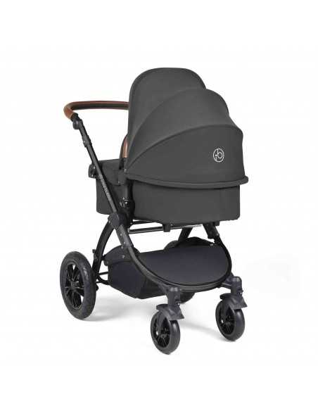 Ickle Bubba Stomp Luxe All-in-One Travel System With Isofix Base (Cirrus)-Black / Charcoal Grey / Tan Ickle Bubba