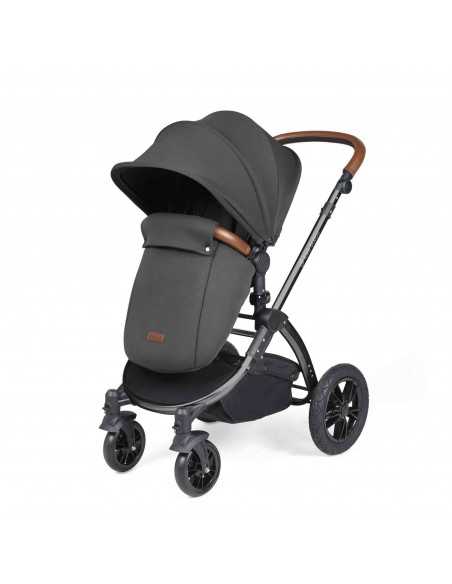 Ickle Bubba Stomp Luxe All-in-One Travel System With Isofix Base (Cirrus)-Black / Charcoal Grey / Tan Ickle Bubba