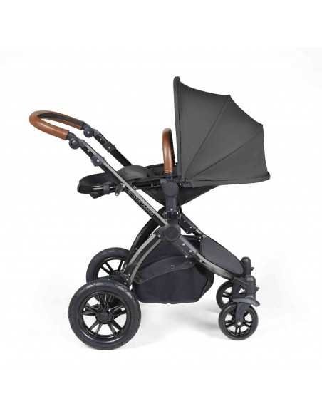 Ickle Bubba Stomp Luxe All-in-One Travel System With Isofix Base (Cirrus)-Black / Charcoal Grey / Tan Ickle Bubba