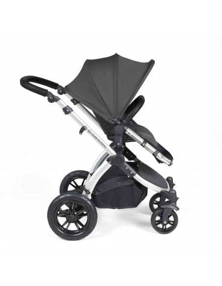 Ickle Bubba Stomp Luxe All-in-One Travel System With Isofix Base (Cirrus)-Black / Charcoal Grey / Tan Ickle Bubba