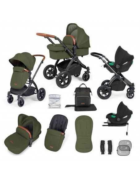 Ickle Bubba Stomp Luxe All in One Travel System With Isofix Base (Cirrus)-Black / Midnight / Black Ickle Bubba