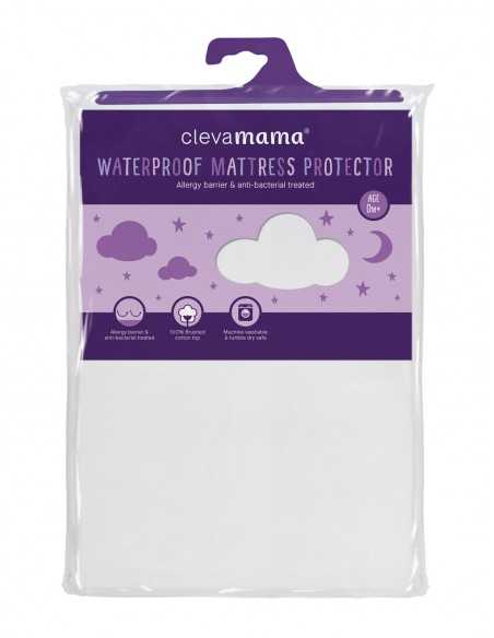 Clevamama Brushed Cotton Waterproof Protector Small Double-White Clevamama