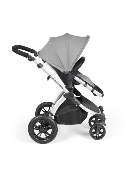 Ickle Bubba Stomp Luxe All in One Travel System With Isofix Base (Cirrus)-Silver / Pearl Grey / Black Ickle Bubba