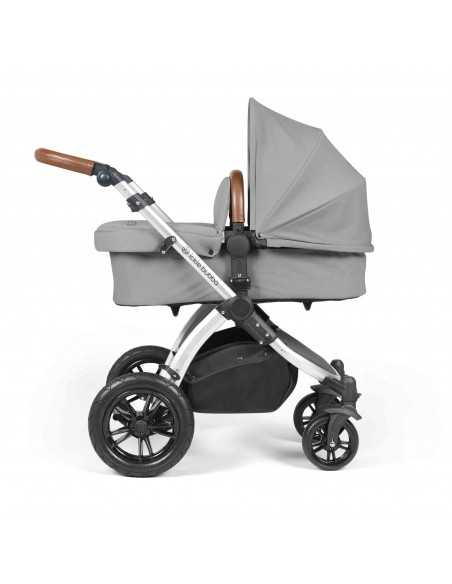 Ickle Bubba Stomp Luxe All in One Travel System With Isofix Base (Cirrus)-Silver / Pearl Grey / Tan Ickle Bubba