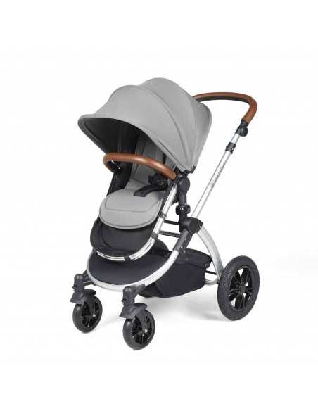 Ickle Bubba Stomp Luxe All in One Travel System With Isofix Base (Cirrus)-Silver / Pearl Grey / Tan Ickle Bubba