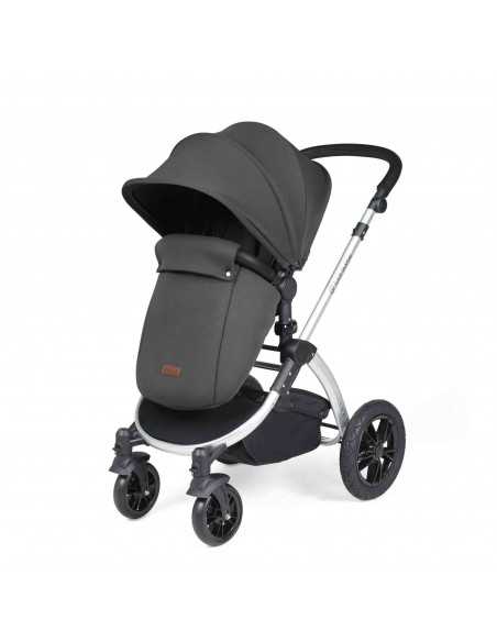 Ickle Bubba Stomp Luxe All in One Travel System With Isofix Base (Cirrus)-Silver / Charcoal Grey / Black Ickle Bubba