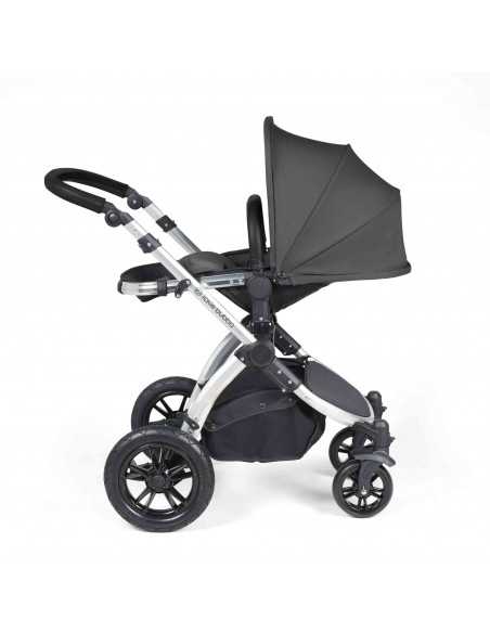 Ickle Bubba Stomp Luxe All in One Travel System With Isofix Base (Cirrus)-Silver / Charcoal Grey / Black Ickle Bubba