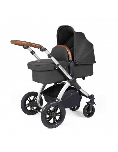 Ickle Bubba Stomp Luxe All in One Travel System With Isofix Base (Cirrus)-Silver / Charcoal Grey / Tan Ickle Bubba