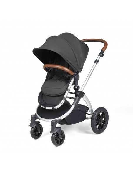 Ickle Bubba Stomp Luxe All in One Travel System With Isofix Base (Cirrus)-Silver / Charcoal Grey / Tan Ickle Bubba