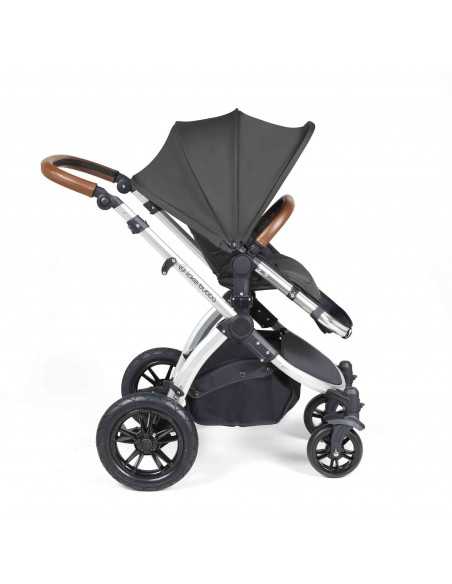 Ickle Bubba Stomp Luxe All in One Travel System With Isofix Base (Cirrus)-Silver / Charcoal Grey / Tan Ickle Bubba