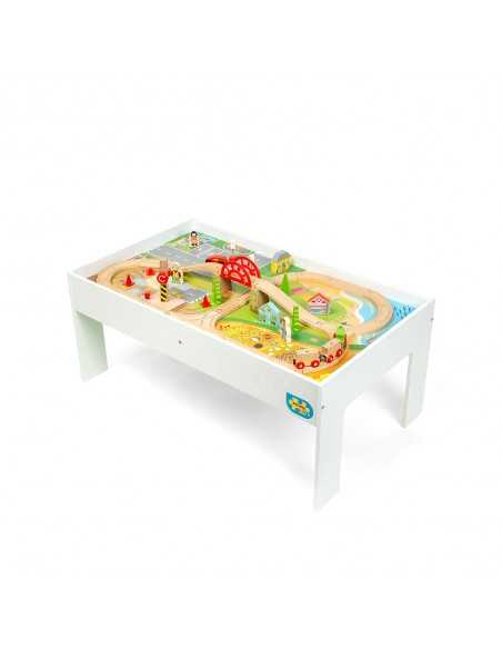 Bigjigs Train Set & Table-Multicolour Bigjigs Toys