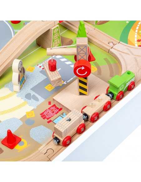 Bigjigs Train Set & Table-Multicolour Bigjigs Toys