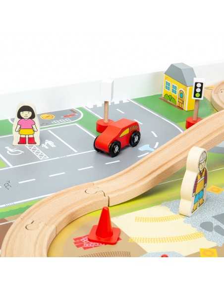 Bigjigs Train Set & Table-Multicolour Bigjigs Toys