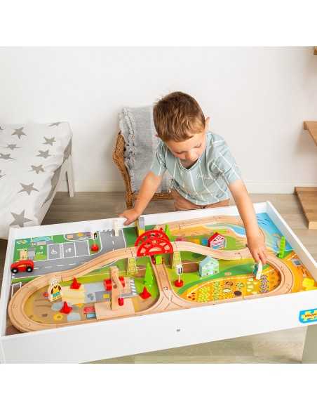 Bigjigs Train Set & Table-Multicolour Bigjigs Toys