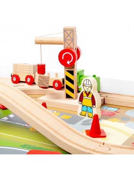 Bigjigs Train Set & Table-Multicolour Bigjigs Toys