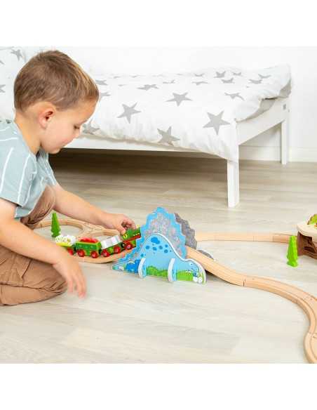 Bigjigs Rail Dino Riser Tunnel-Multicolour Bigjigs Toys