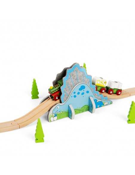 Bigjigs Rail Dino Riser Tunnel-Multicolour Bigjigs Toys