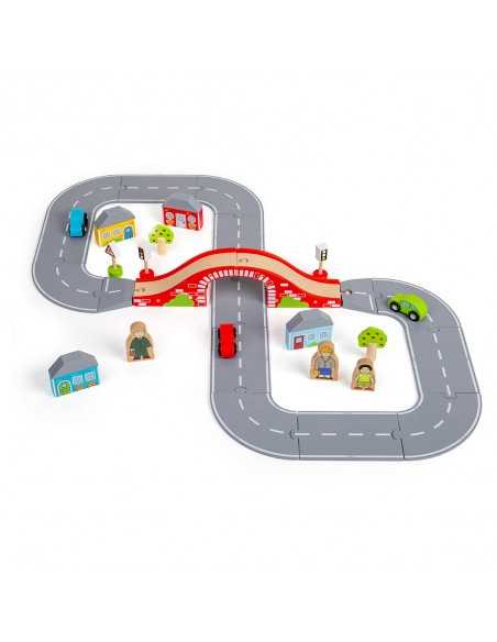 Bigjigs Rail Figure of 8 Roadway-Multicolour Bigjigs Toys