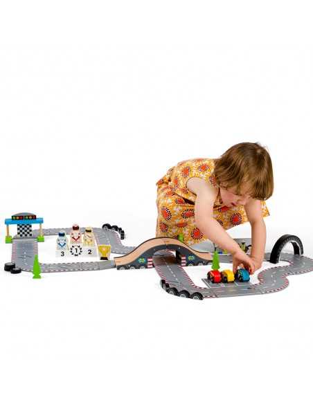 Bigjigs Rail Roadway Race Day-Multicolour Bigjigs Toys