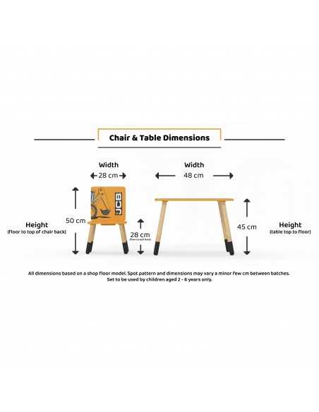 Kidsaw JCB Muddy Friends Table & 2 Chairs Kidsaw