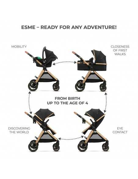 Kinderkraft Multifunctional Baby Stroller ESME 3in1-Pure Black kinderkraft