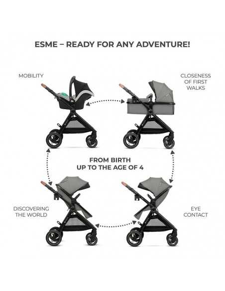 Kinderkraft Multifunctional Baby Stroller ESME 3in1-Grey kinderkraft