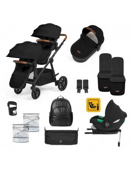 Ickle Bubba Libra Growing Family 14 Piece Travel System with i-Size Cirrus Car Seat & ISOFIX Base- Black / Black / Tan Ickle Bubba