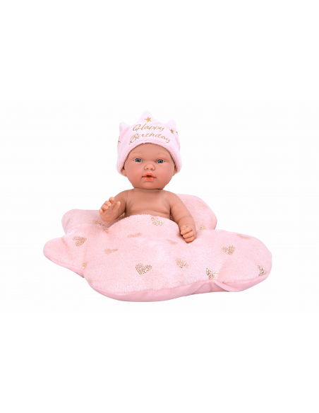 Elegance Birthday Pillines dolls (6 units) with cushion in display case 