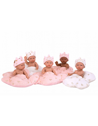 Elegance Birthday Pillines dolls (6 units) with cushion in display case