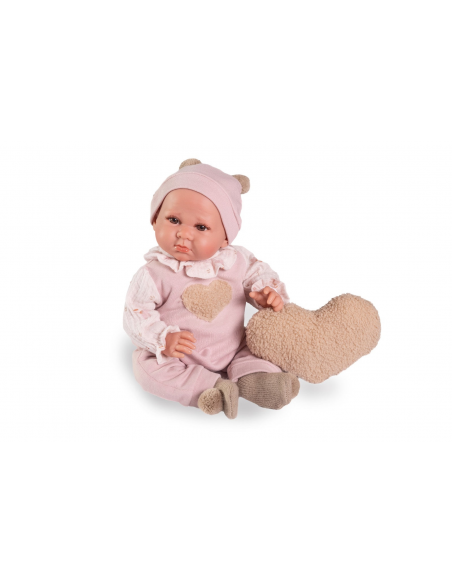 Luca with Heart Cushion (Weighted Doll) 42cm-Pink 