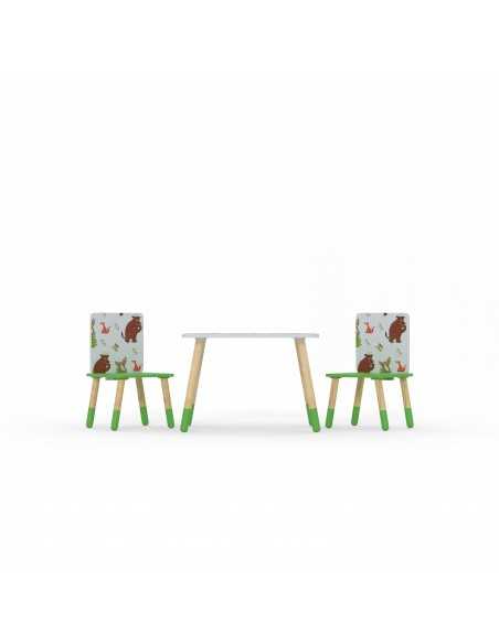 Kidsaw Gruffalo Table & Chairs-Grey/Green Kidsaw