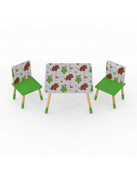 Kidsaw Gruffalo Table & Chairs-Grey/Green Kidsaw
