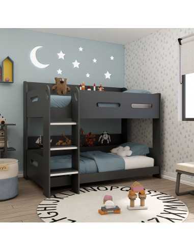 Kidsaw Wooden Bunk Bed Frame-Anthracite Kidsaw Wooden Bunk Bed Frame-Anthracite
