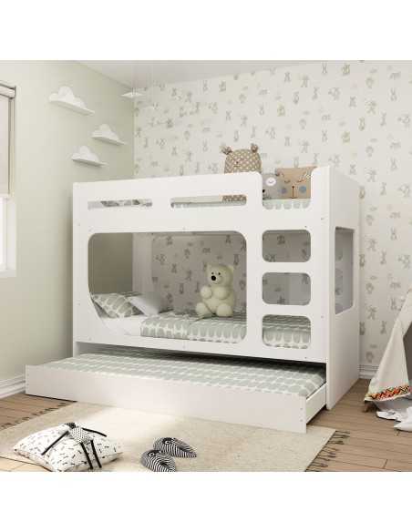 Kidsaw Bunk Bed Pod with Pullout Underbed-White Kidsaw