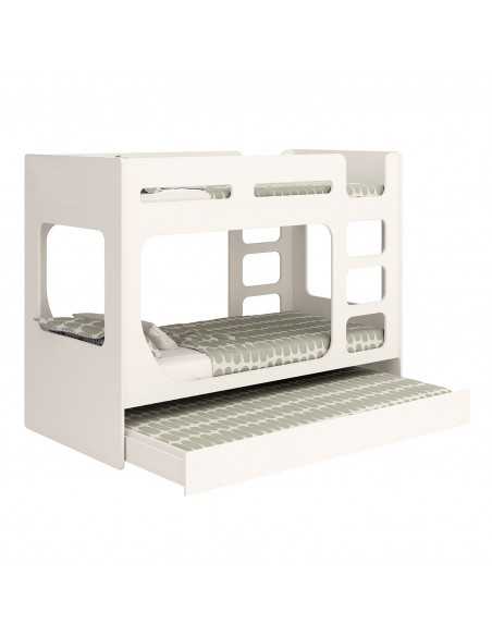 Kidsaw Bunk Bed Pod with Pullout Underbed-White Kidsaw