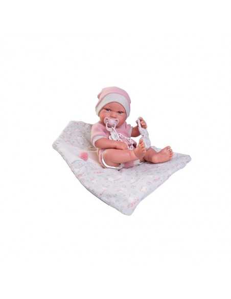 Antonio Juan Doll Pipa Bunny Bag & Teether 42cm-Pink Roma