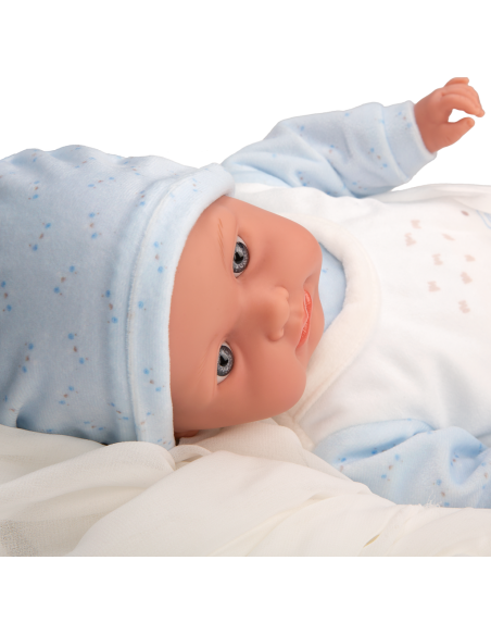 Arias Toys Crying Elegance Roy Baby Doll-Blue/White Arias Toys