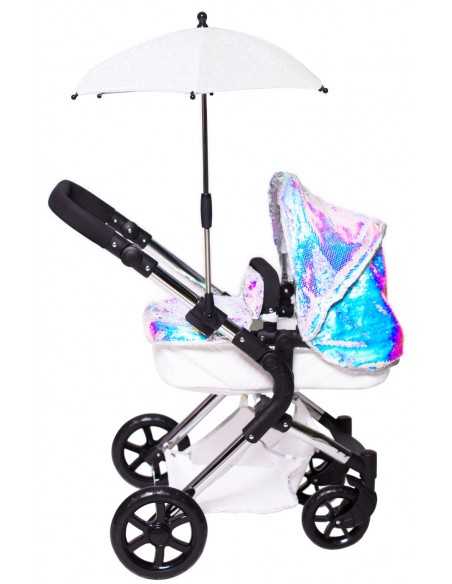 Roma Polly Sparkle Parasol-White Roma