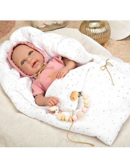 Llorens Dolls Ada Sweet Silicone Real Reborn Baby 46cm-Pink/White Llorens Dolls