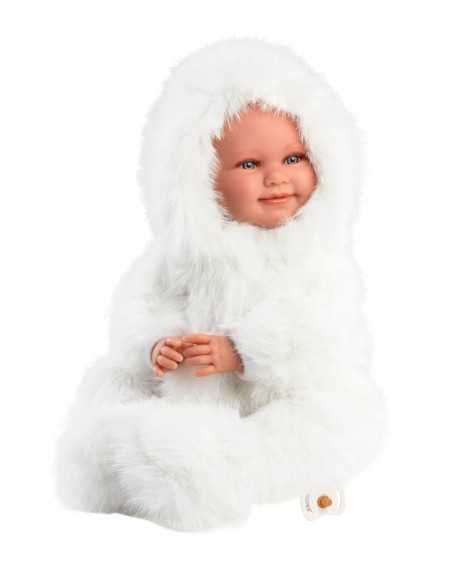 Llorens Doll Luka Laughing Baby Doll Teddy Bear Suit-White Llorens Dolls