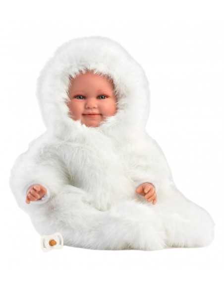 Llorens Doll Luka Laughing Baby Doll Teddy Bear Suit-White Llorens Dolls