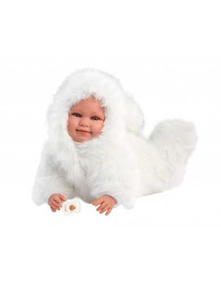 Llorens Doll Luka Laughing Baby Doll Teddy Bear Suit-White Llorens Dolls
