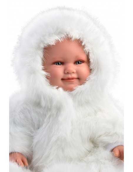 Llorens Doll Luka Laughing Baby Doll Teddy Bear Suit-White Llorens Dolls