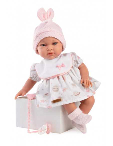 Arias Vega Crying Newborn Baby Doll 42cm-Pink Arias Toys