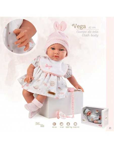 Arias Vega Crying Newborn Baby Doll 42cm-Pink Arias Toys