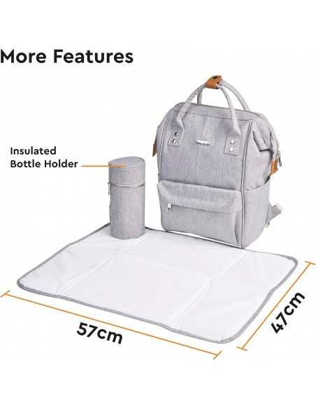 Bababing Mani Backpack Changing Bag-Grey Marl BabaBing UK
