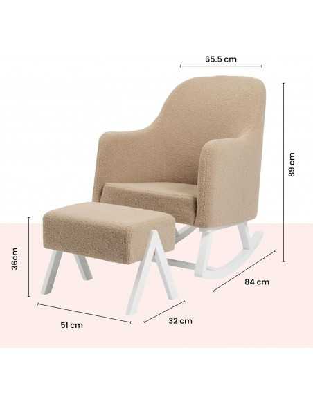 Ickle Bubba Roxby Nursery Chair & Stool-Mocha Ickle Bubba