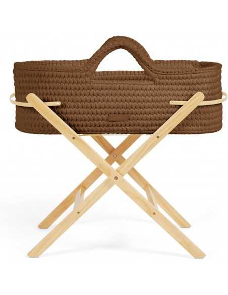 Ickle Bubba Nova Crochet Moses Basket & Foldable Stand-Pine/Mocha Ickle Bubba