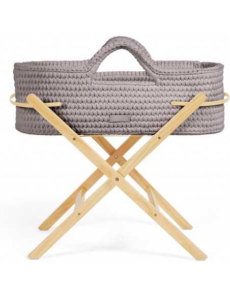 Ickle Bubba Nova Crochet Moses Basket & Foldable Stand-Pine/Tawny Ickle Bubba